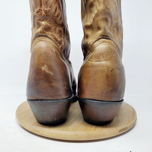 Boulet Boots Mens 9 3E WIDE Brown Leather Cowboy Shoes 1867 HillBilly Golden‎ - Picture 12 of 16